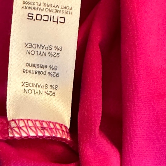 Chico's Tank Top / Shell size 2 (large) Nylon / Spandex Vibrant Pink - Picture 10 of 11